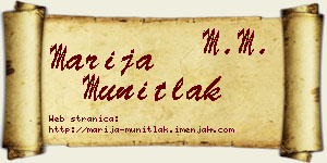 Marija Munitlak vizit kartica